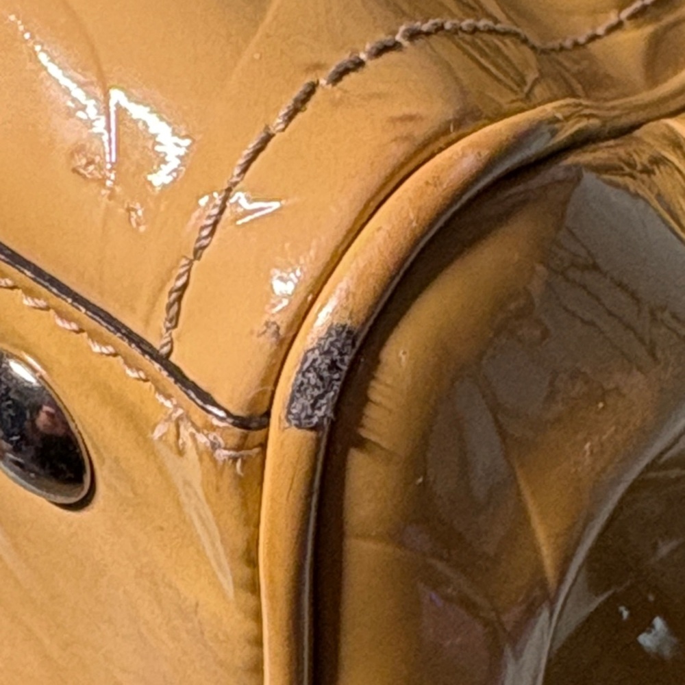 Coach Hampton Gallery Mustard Yellow Embossed Patent Leather Tote F14414 - Picture 12 of 15
